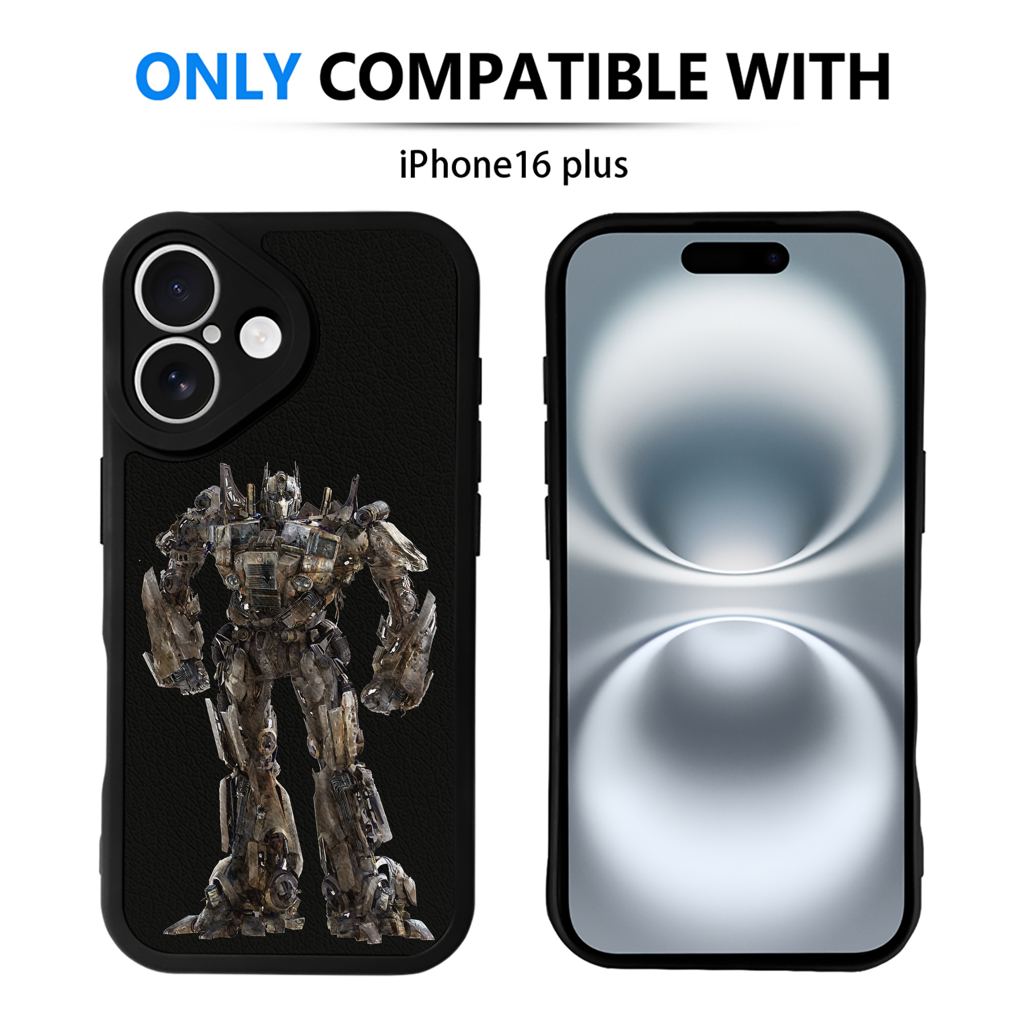 （画像用） Transformers トランスフォーマー 【iPhone 16シリーズ対応】シリコンスマホケース（レザー調） 材質：シリコン